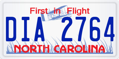NC license plate DIA2764