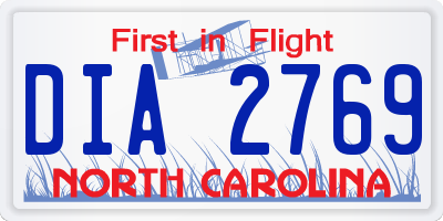 NC license plate DIA2769