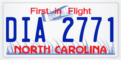 NC license plate DIA2771