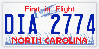 NC license plate DIA2774