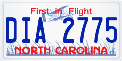 NC license plate DIA2775