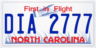 NC license plate DIA2777