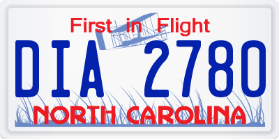 NC license plate DIA2780