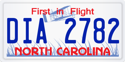 NC license plate DIA2782