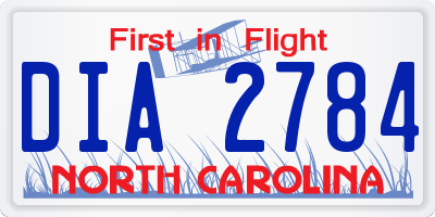 NC license plate DIA2784