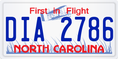 NC license plate DIA2786