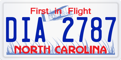 NC license plate DIA2787