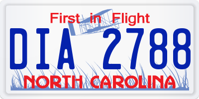 NC license plate DIA2788