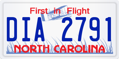 NC license plate DIA2791