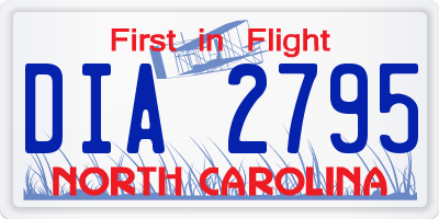 NC license plate DIA2795