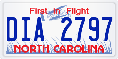 NC license plate DIA2797