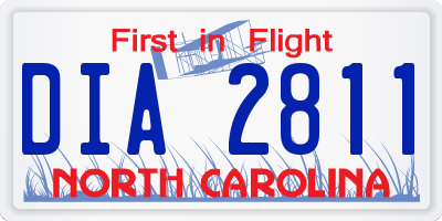 NC license plate DIA2811