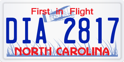 NC license plate DIA2817