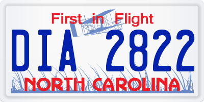 NC license plate DIA2822