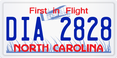 NC license plate DIA2828