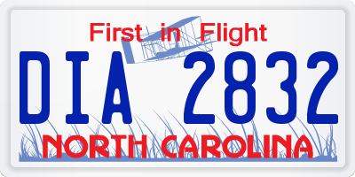 NC license plate DIA2832