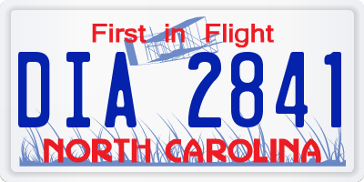 NC license plate DIA2841