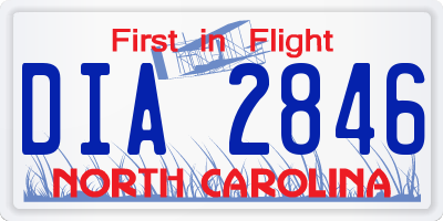 NC license plate DIA2846