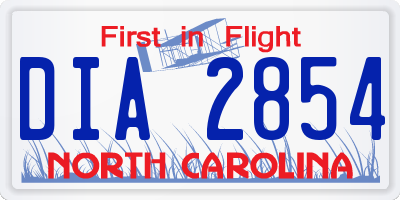 NC license plate DIA2854