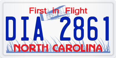 NC license plate DIA2861