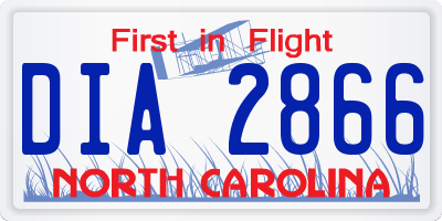 NC license plate DIA2866