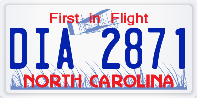 NC license plate DIA2871