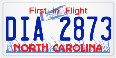 NC license plate DIA2873