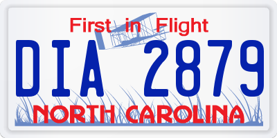 NC license plate DIA2879