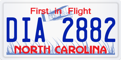 NC license plate DIA2882