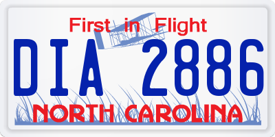 NC license plate DIA2886