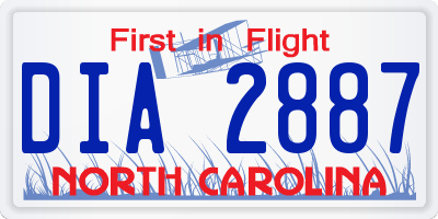 NC license plate DIA2887
