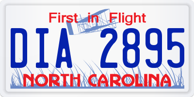 NC license plate DIA2895