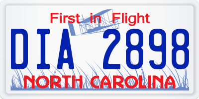 NC license plate DIA2898