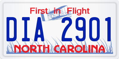NC license plate DIA2901