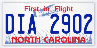 NC license plate DIA2902