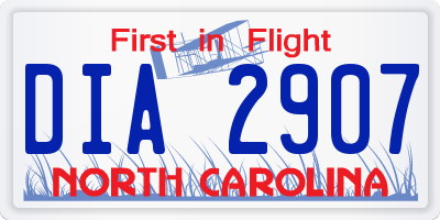 NC license plate DIA2907