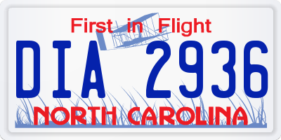 NC license plate DIA2936