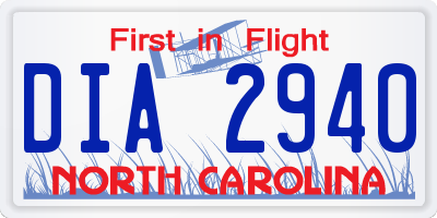 NC license plate DIA2940