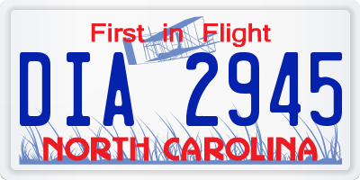 NC license plate DIA2945