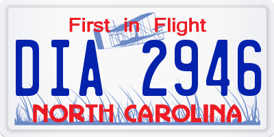 NC license plate DIA2946