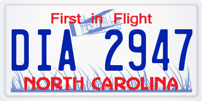 NC license plate DIA2947