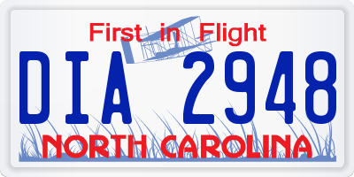 NC license plate DIA2948