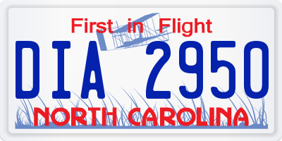 NC license plate DIA2950