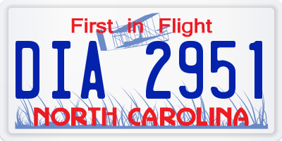 NC license plate DIA2951