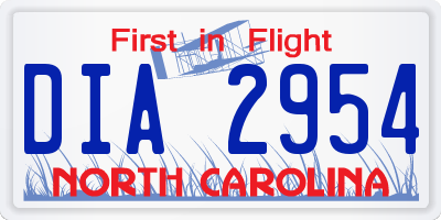 NC license plate DIA2954