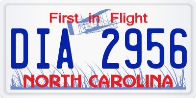 NC license plate DIA2956