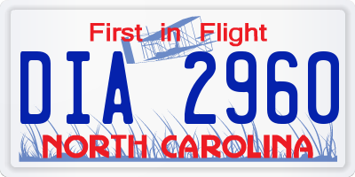 NC license plate DIA2960