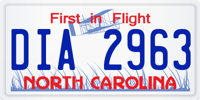 NC license plate DIA2963