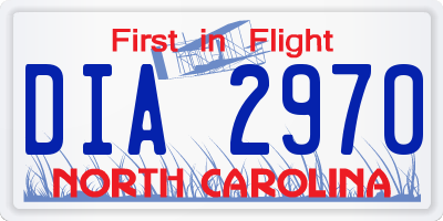 NC license plate DIA2970