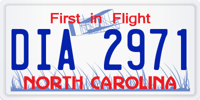 NC license plate DIA2971